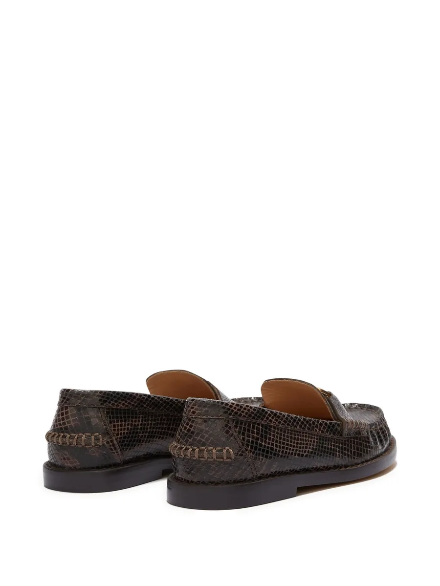 Kali signature decorative python-effect leather loafers 6