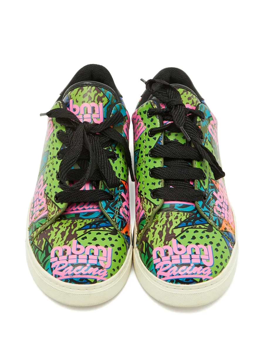 leather graffiti-print sneakers 7