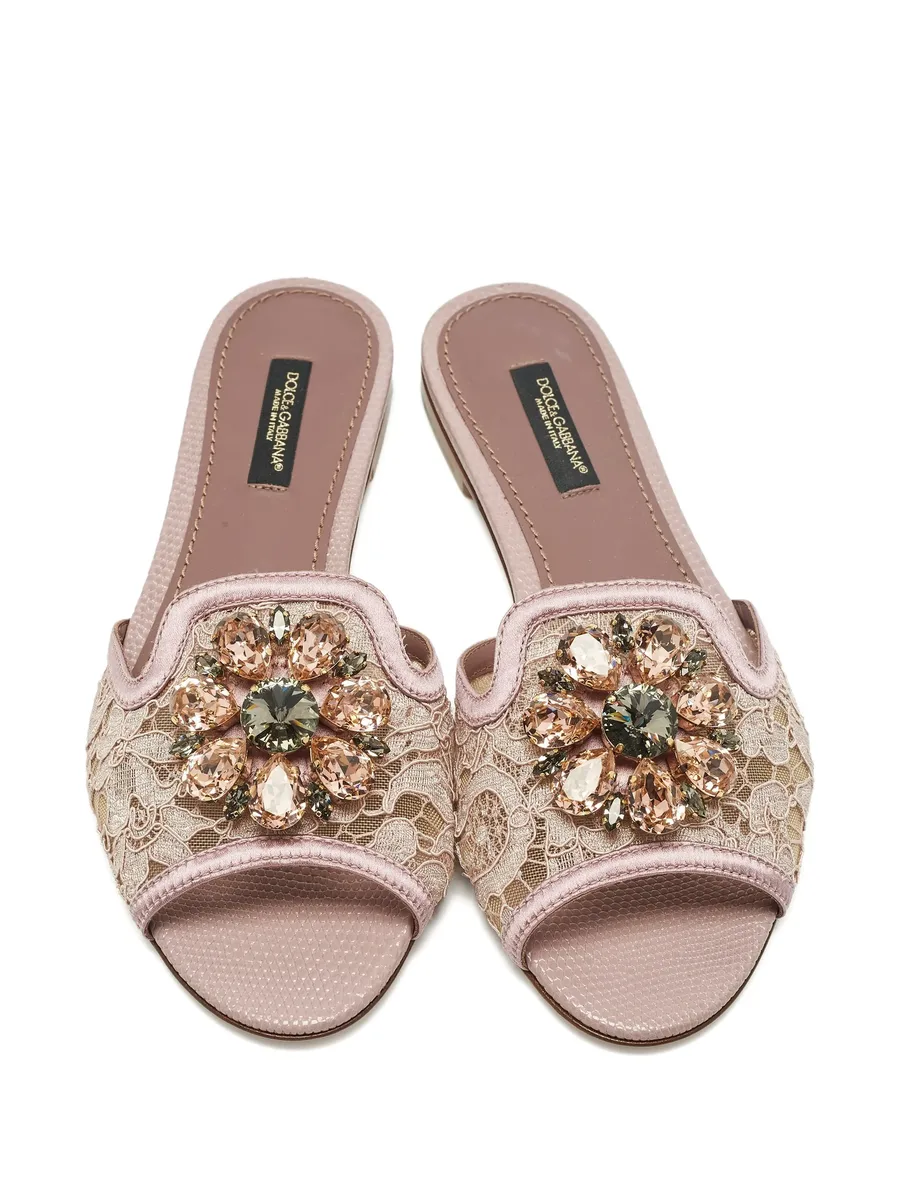 crystal lace sandals 8