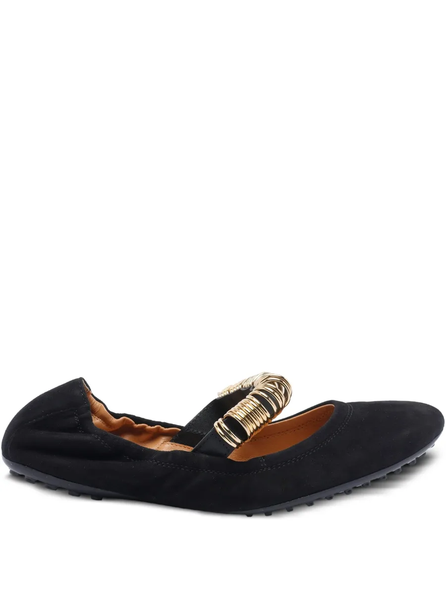 ring-detail suede ballet flats 2