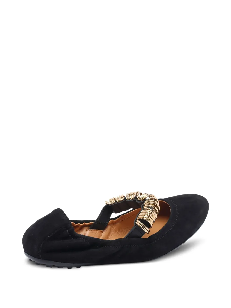 ring-detail suede ballet flats 5