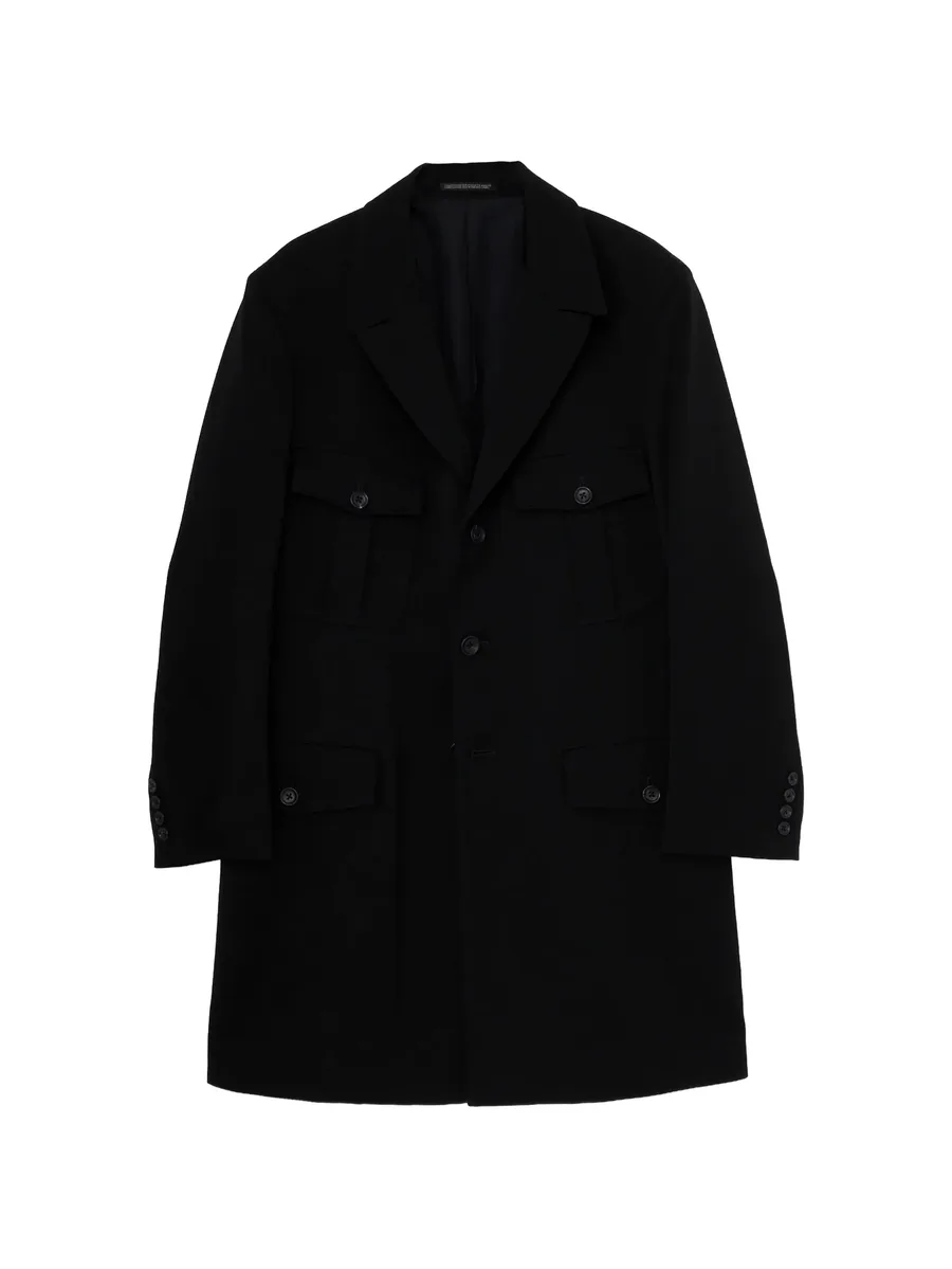 multi-pocket single-breasted long jacket 1