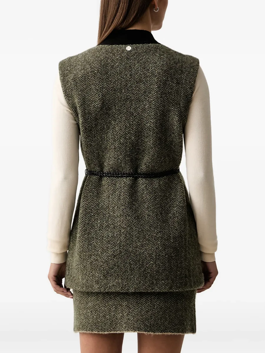 Pireon herringbone-pattern belted vest 3