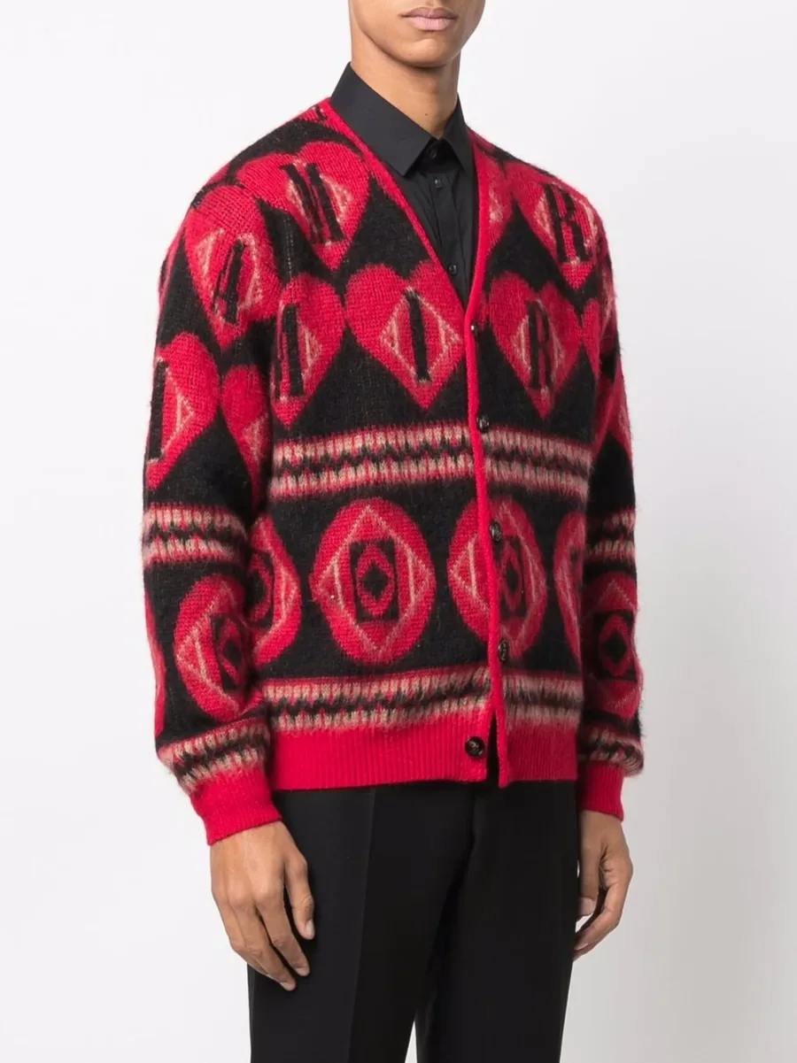 logo heart intarsia-knit cardigan 6