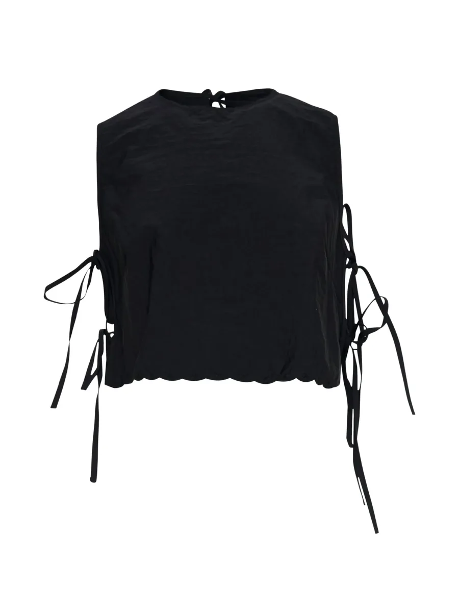 embroidered lace-up top 1