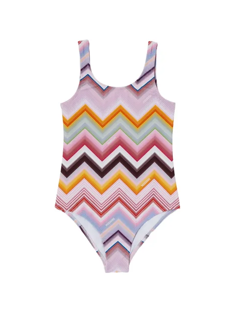 zigzag-pattern swimsuit