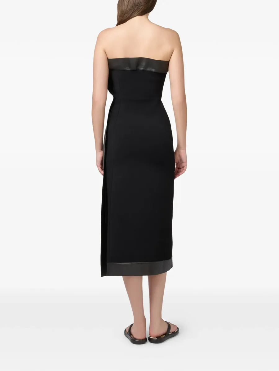 leather-trim strapless dress 5