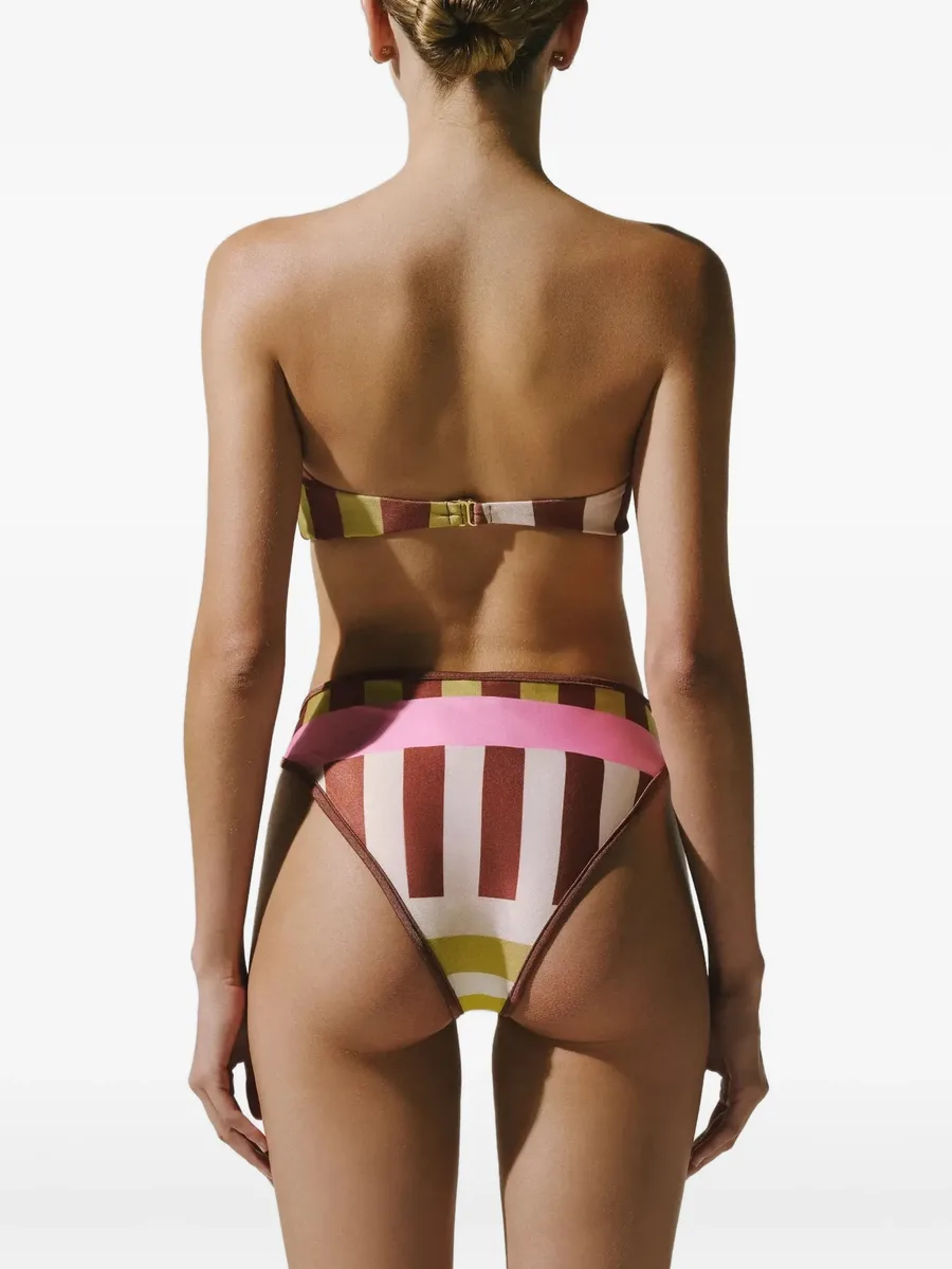 Kina striped high-rise bikini bottoms 3