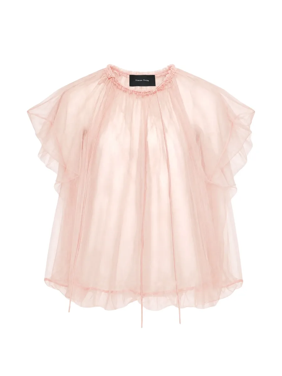 gathered cord-tulle top 1