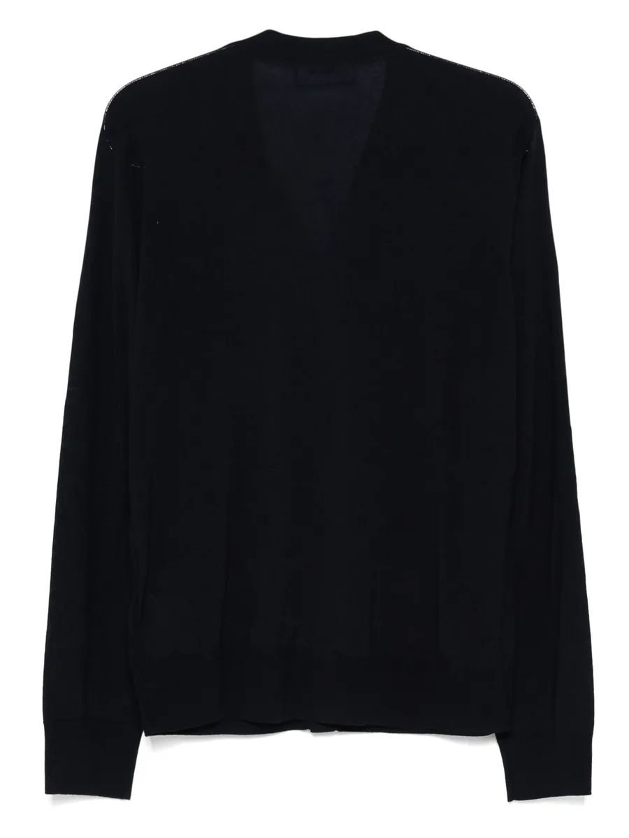 logo-embroidered cardigan 3