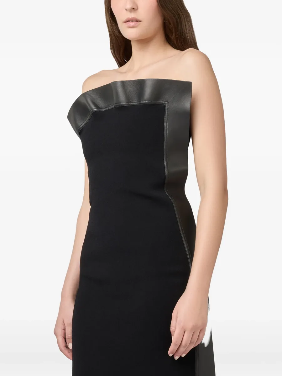 leather-trim strapless dress 7