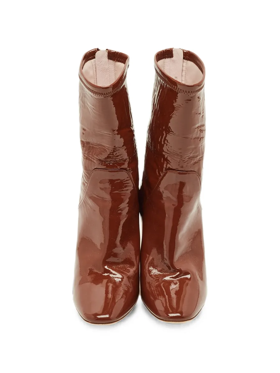 patent-leather clear-heel ankle boots 5