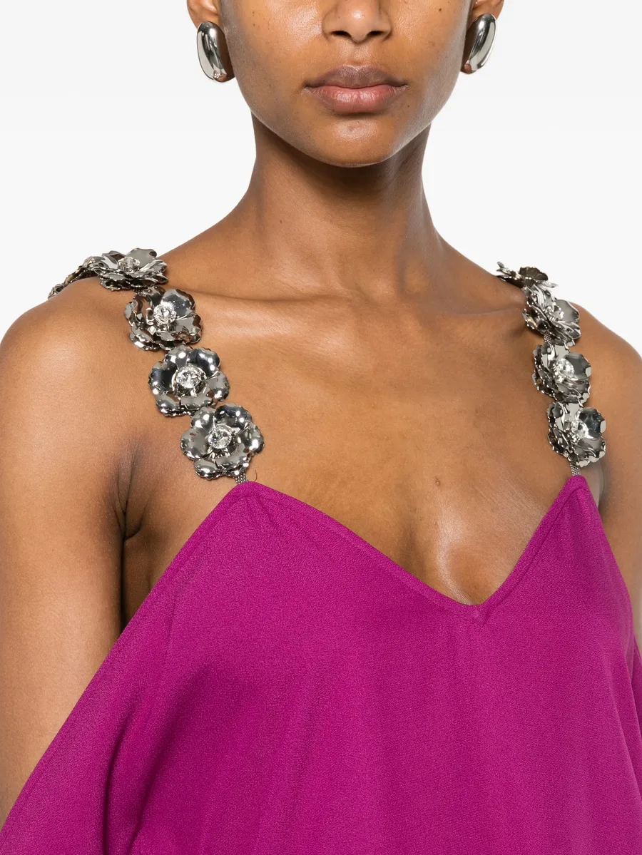 crystal-embellished cold-shoulder dress 10