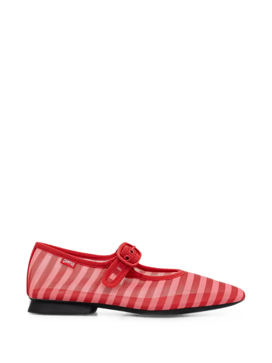Casi Myra striped buckle-strap ballet flats 1