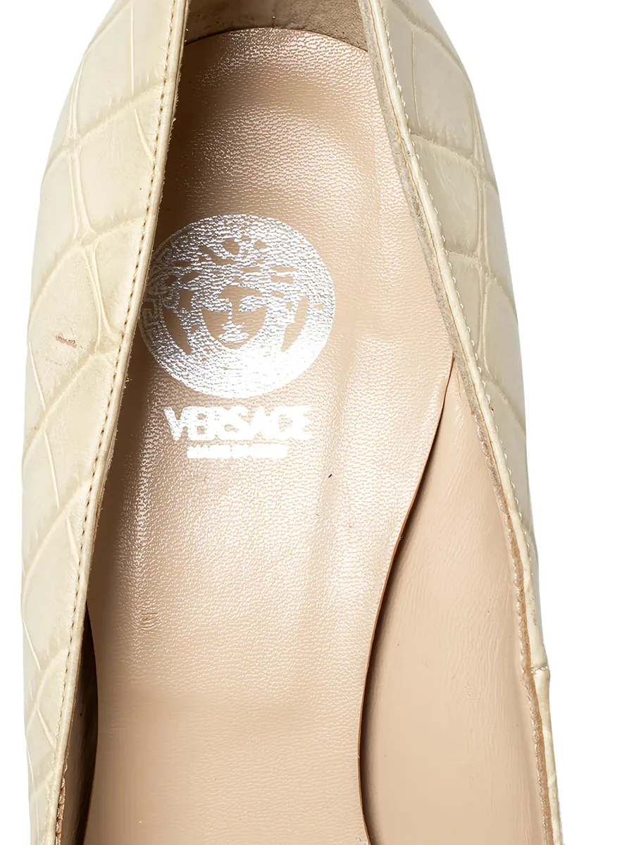 croc-embossed pointed-toe pumps 6