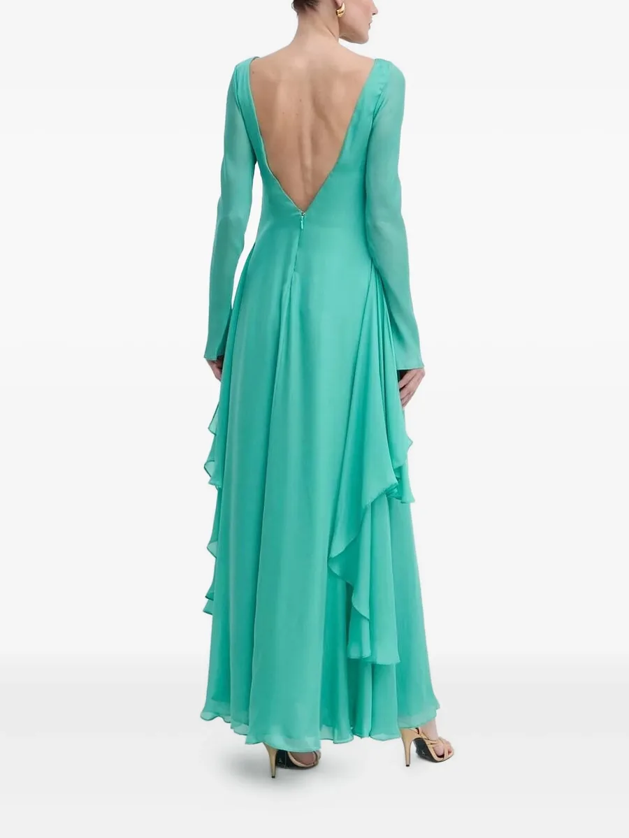 ruffled open-back maxi dress 4