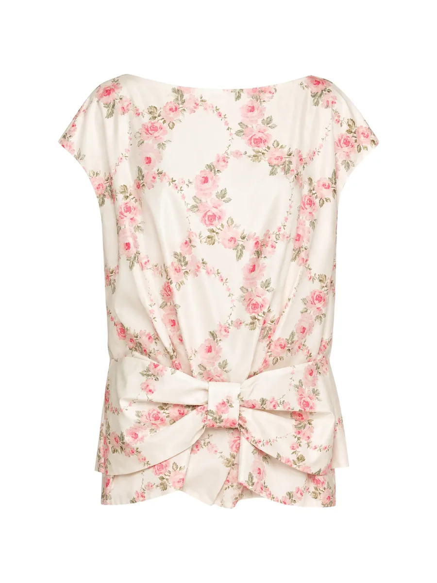 floral-print bow-detail blouse 1