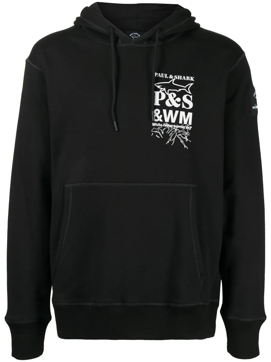 logo-print cotton hoodie 1