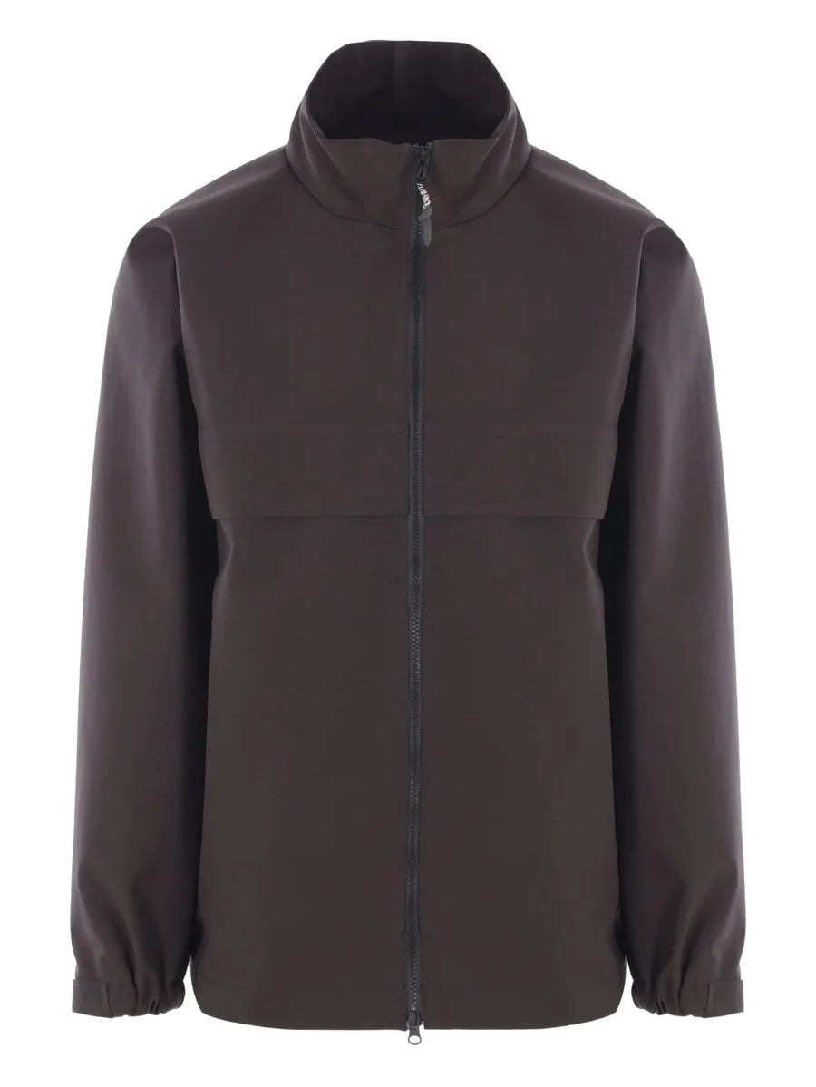 high-collar double-slider zip windbreaker 1