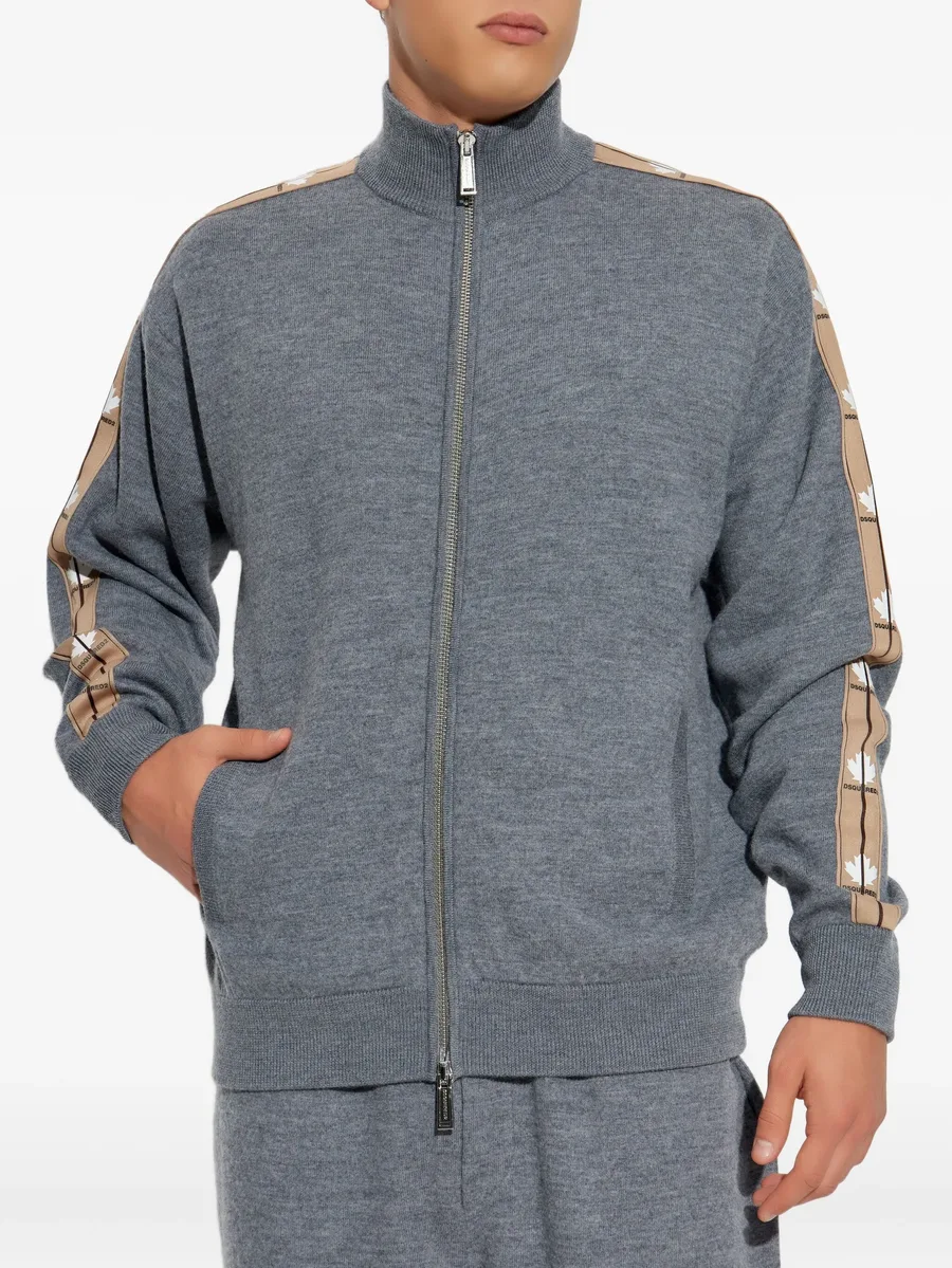 logo-print cardigan 5