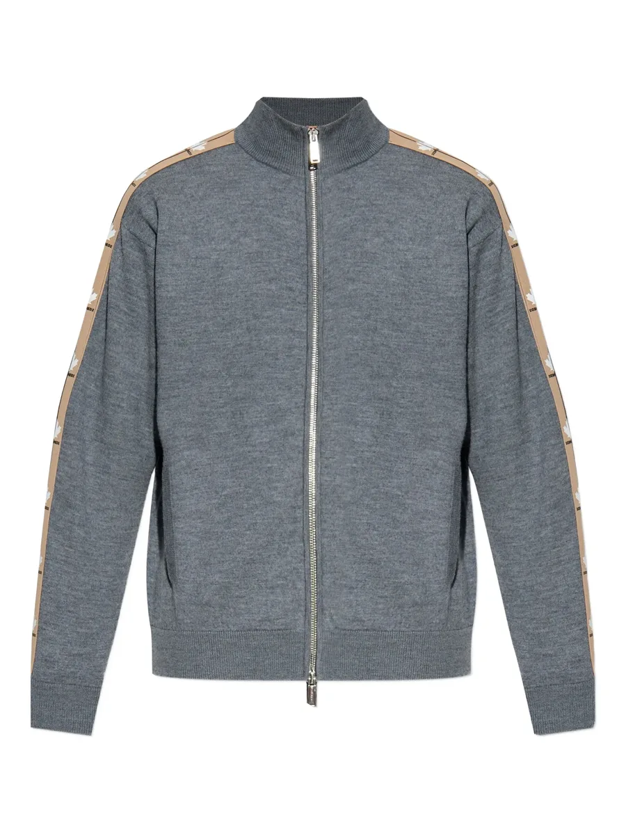 logo-print cardigan 1