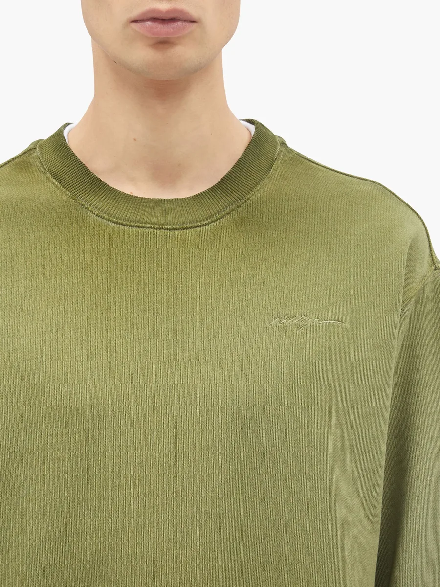 embroidered-logo cotton sweatshirt 9