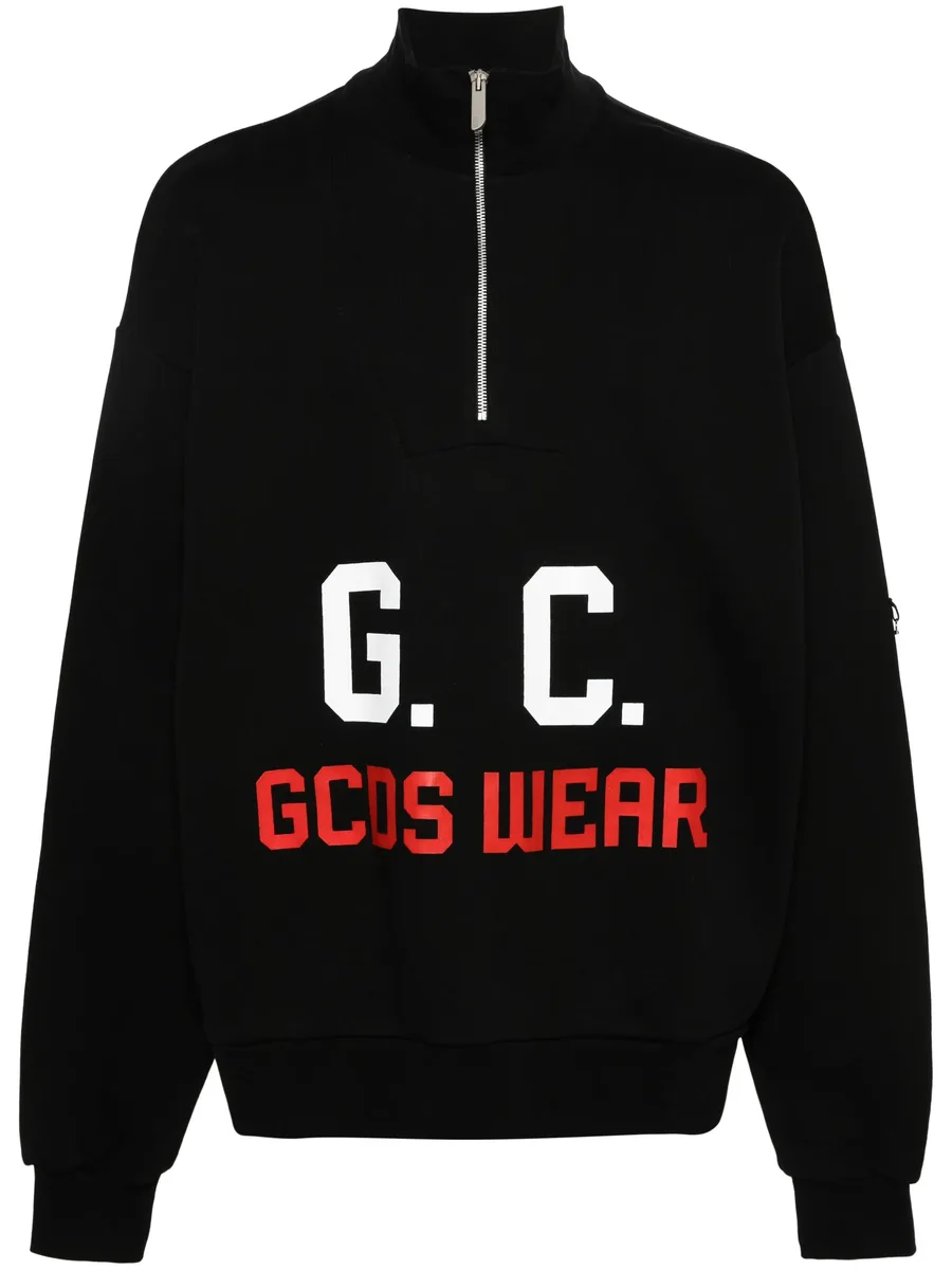 logo-print half-zipped sweatshirt 1