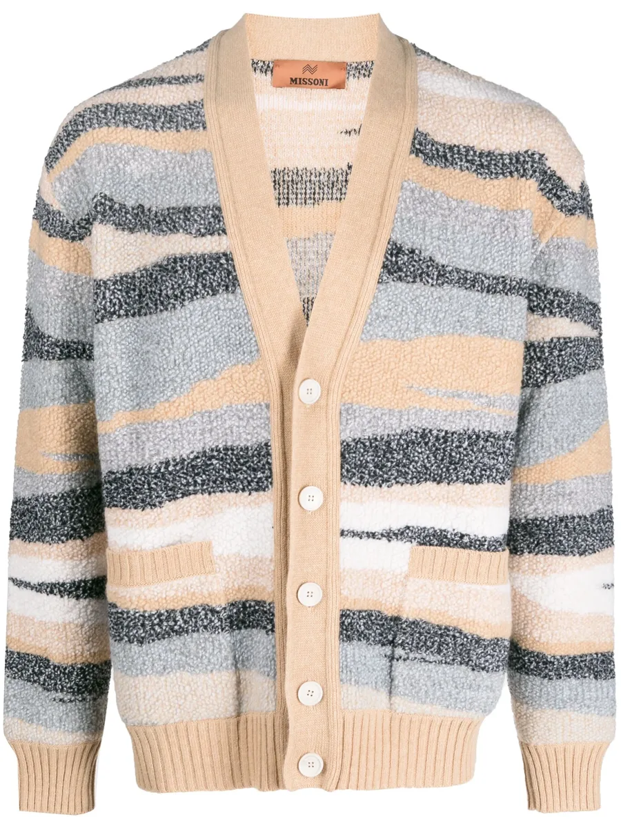 zigzag-jacquard wool cardigan 1