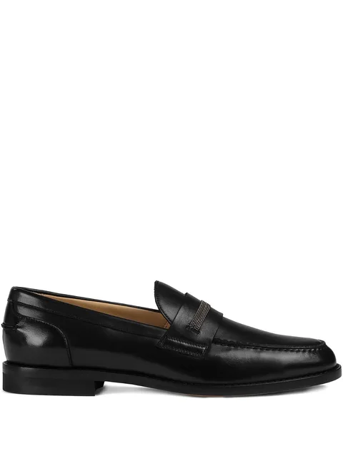 stud-embellishment leather loafers