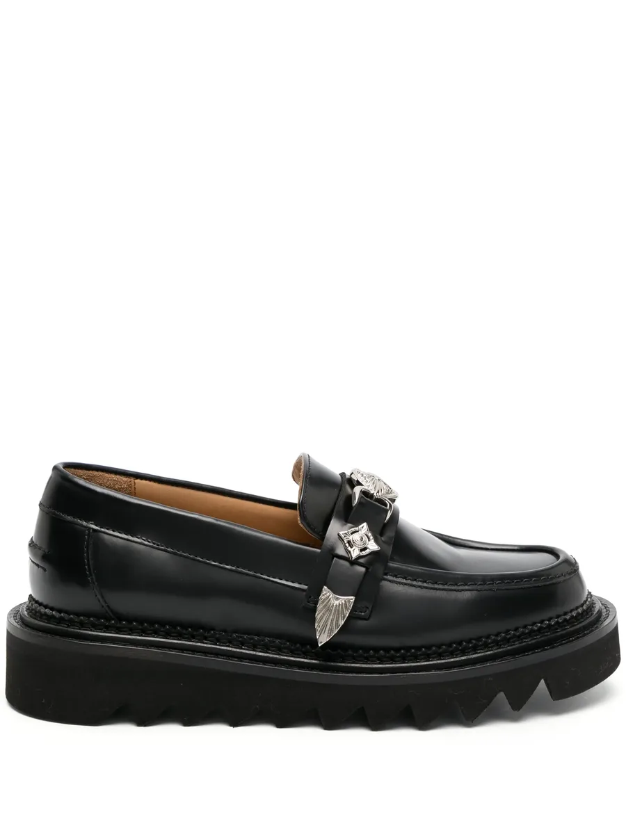 stud-embellished leather loafers 2