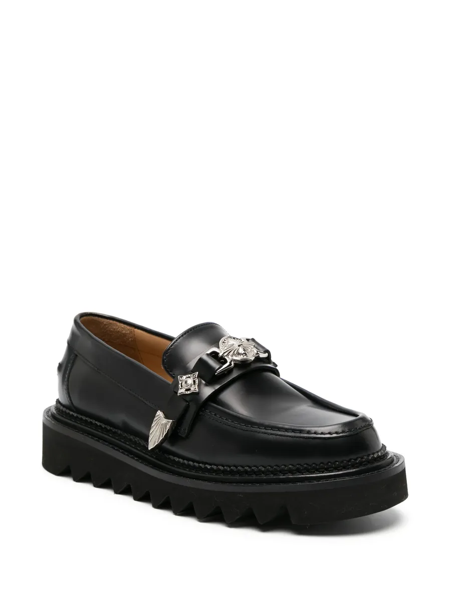 stud-embellished leather loafers 4