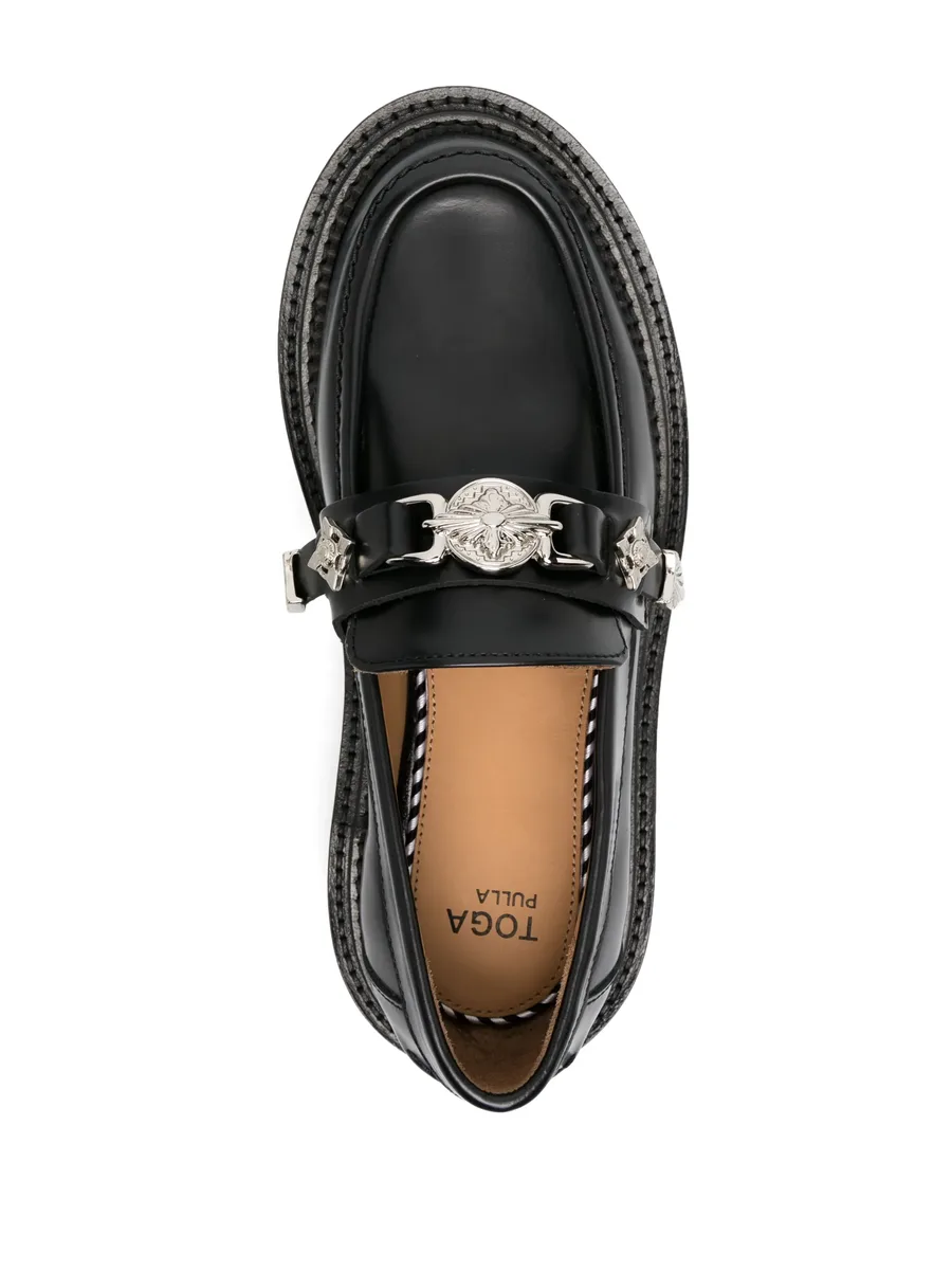 stud-embellished leather loafers 7