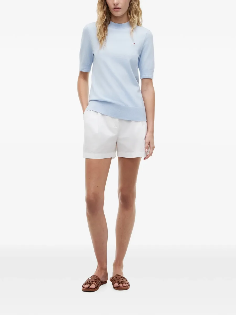 short-sleeve logo-embroidered top 2