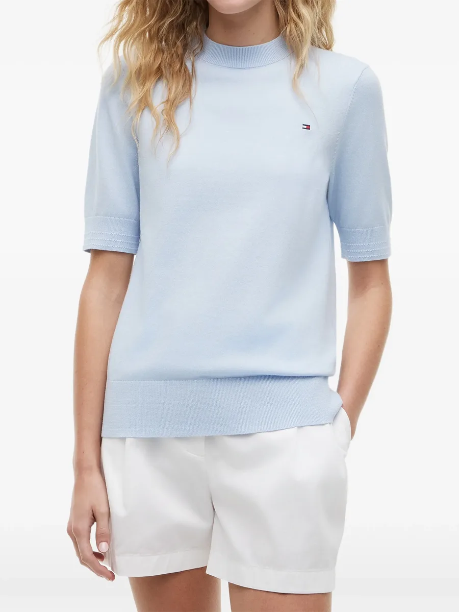 short-sleeve logo-embroidered top 3