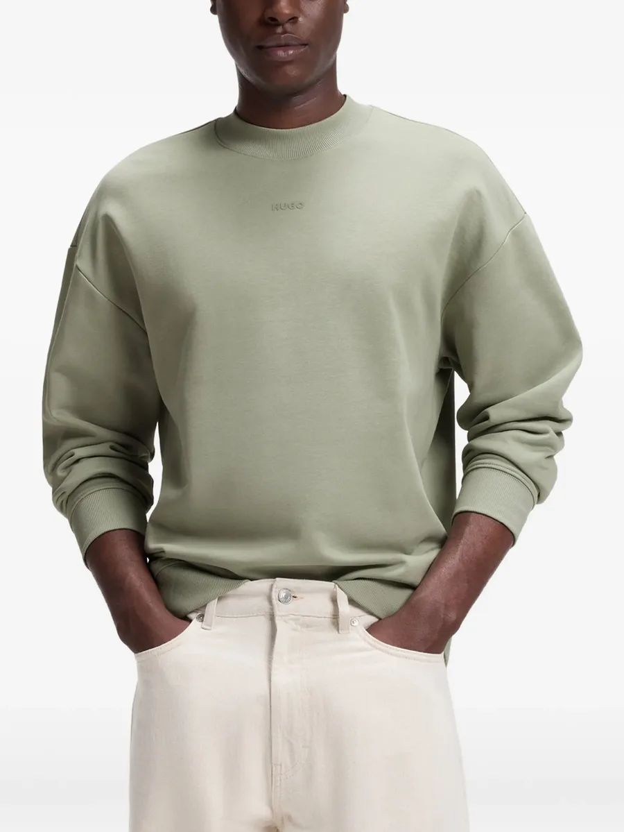 logo-embossed dropped-shoulder sweatshirt 7