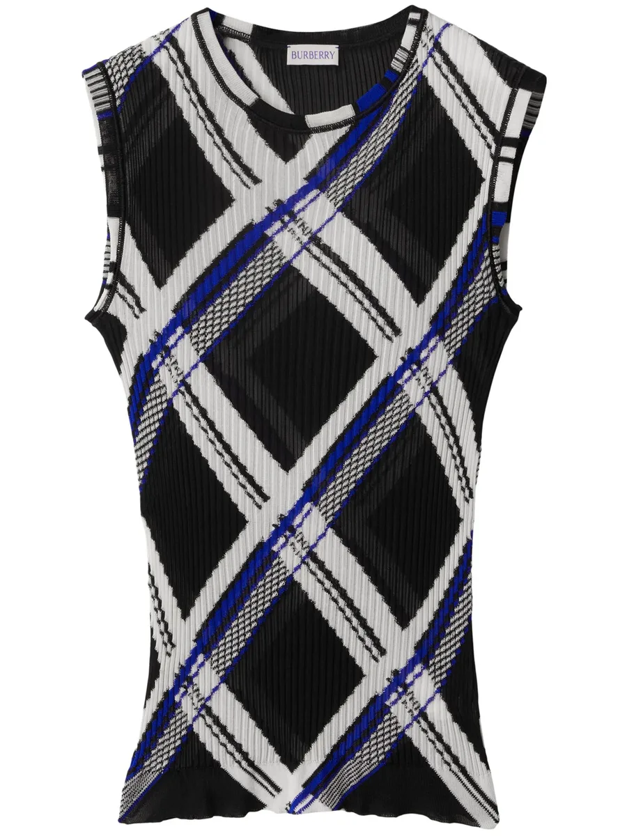checked silk top 1