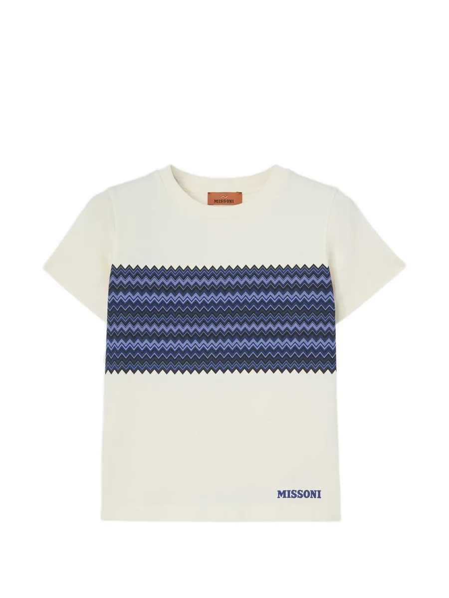 zigzag-print T-shirt 1
