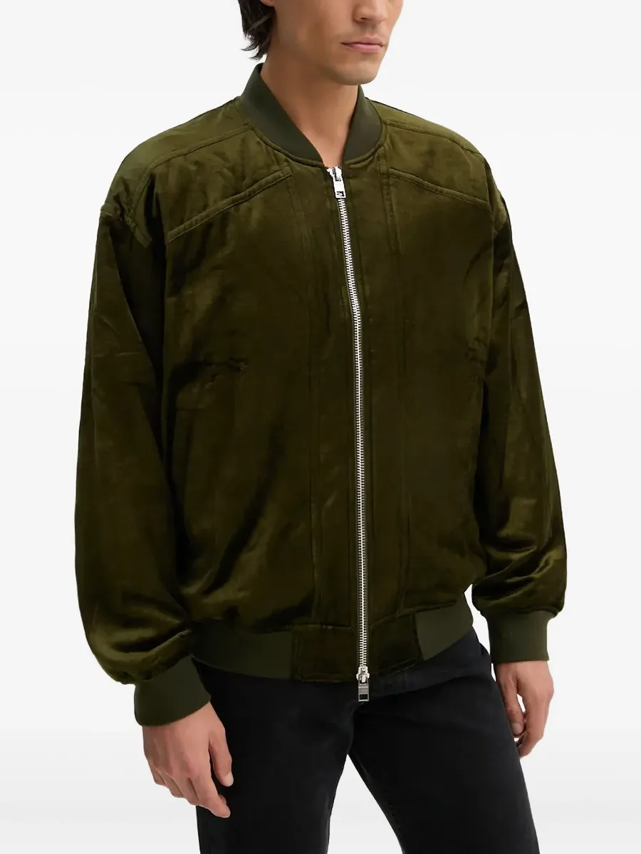 zip-fastening velvet jacket 1