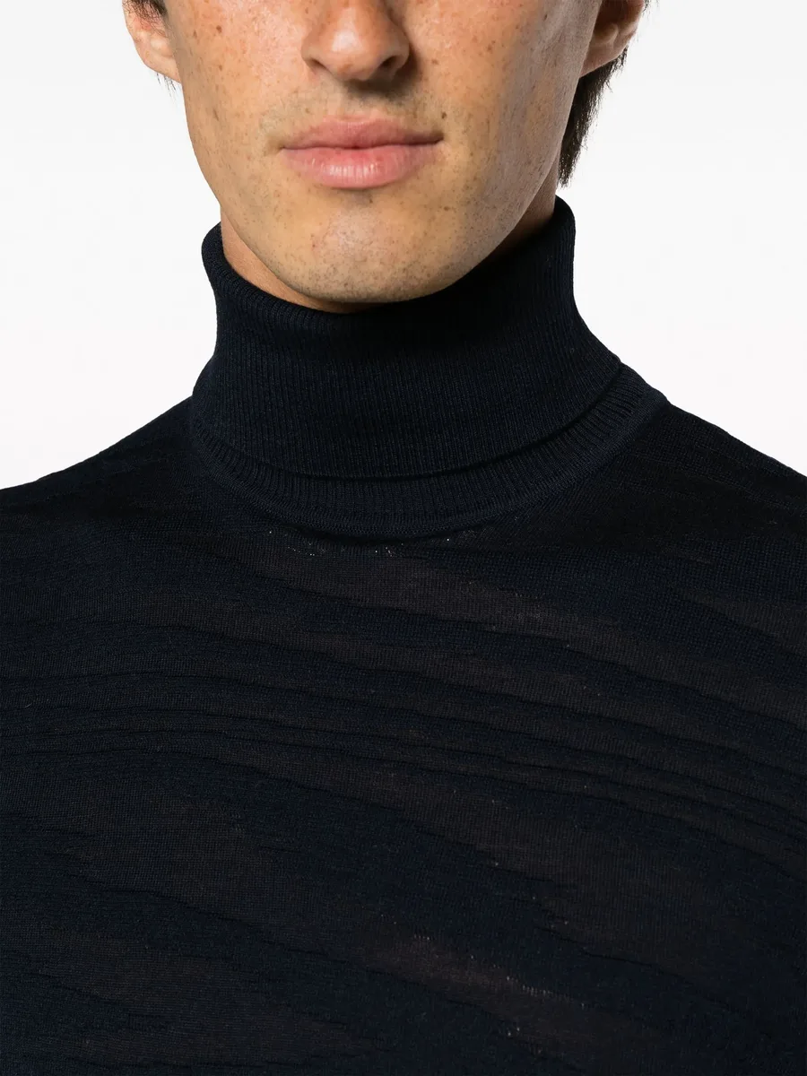 zigzag print roll-neck jumper 10
