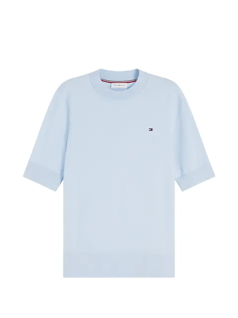 short-sleeve logo-embroidered top