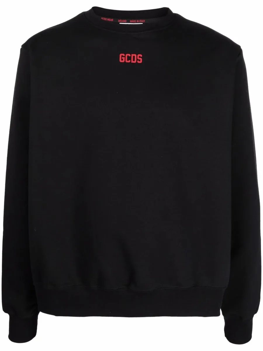 logo-print crew neck sweatshirt 1