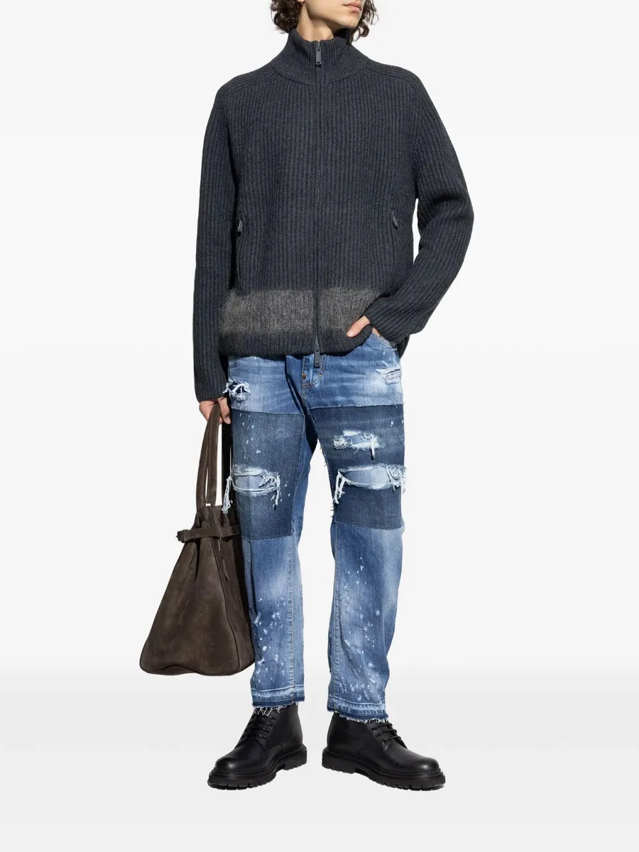 ribbed zip-up cardigan 4