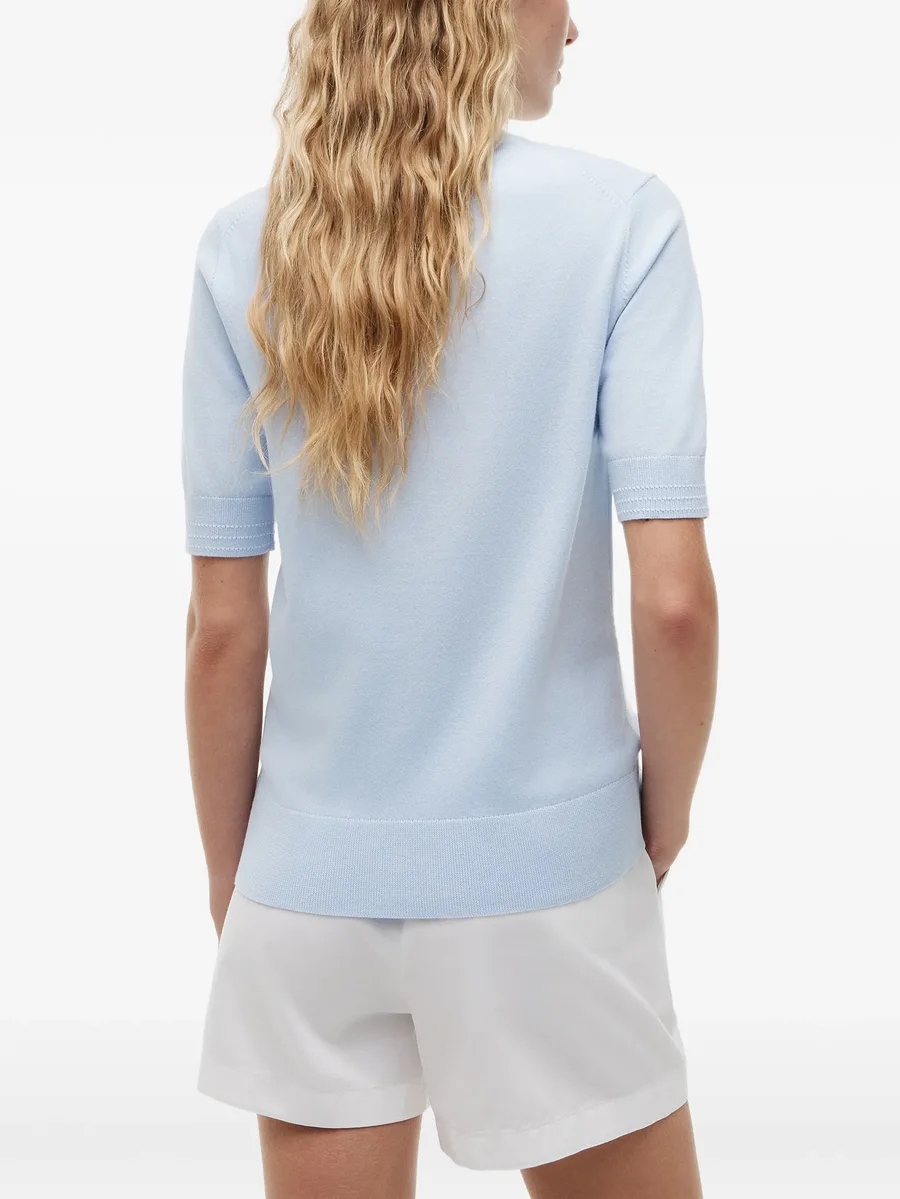 short-sleeve logo-embroidered top 4
