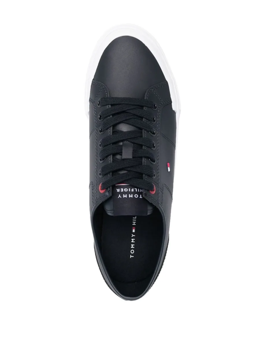 logo-embroidered low-top leather sneakers 8