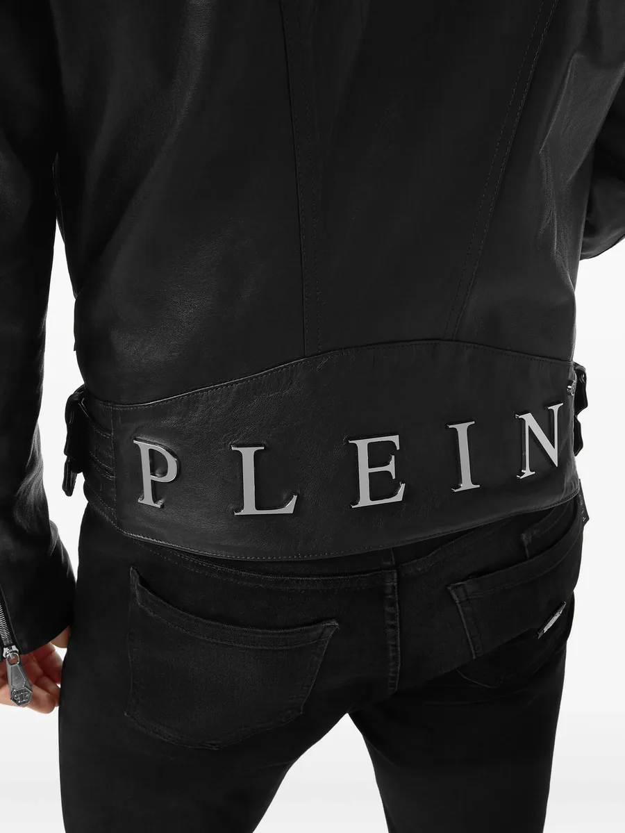 байкерская куртка с воротником из овчины 9