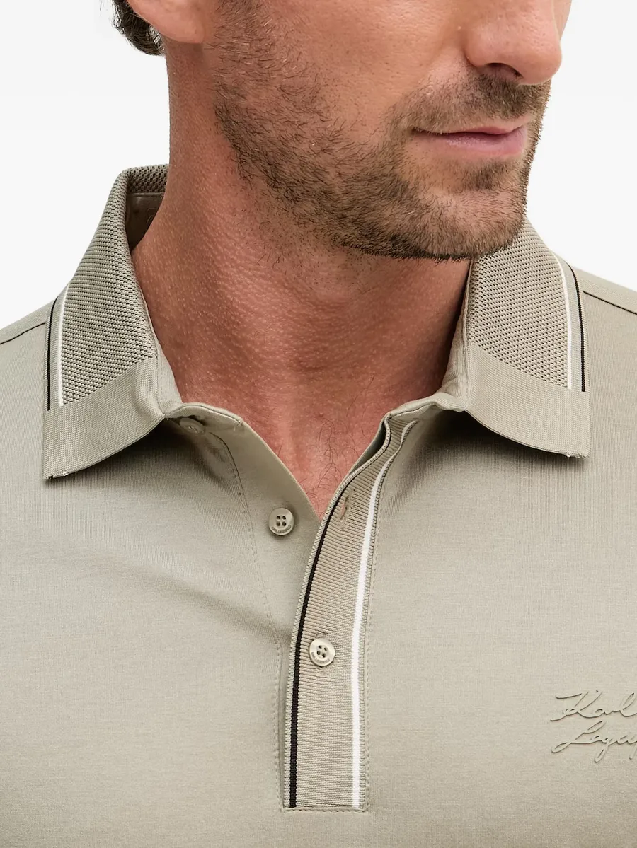 logo-embroidered tipped polo shirt 7