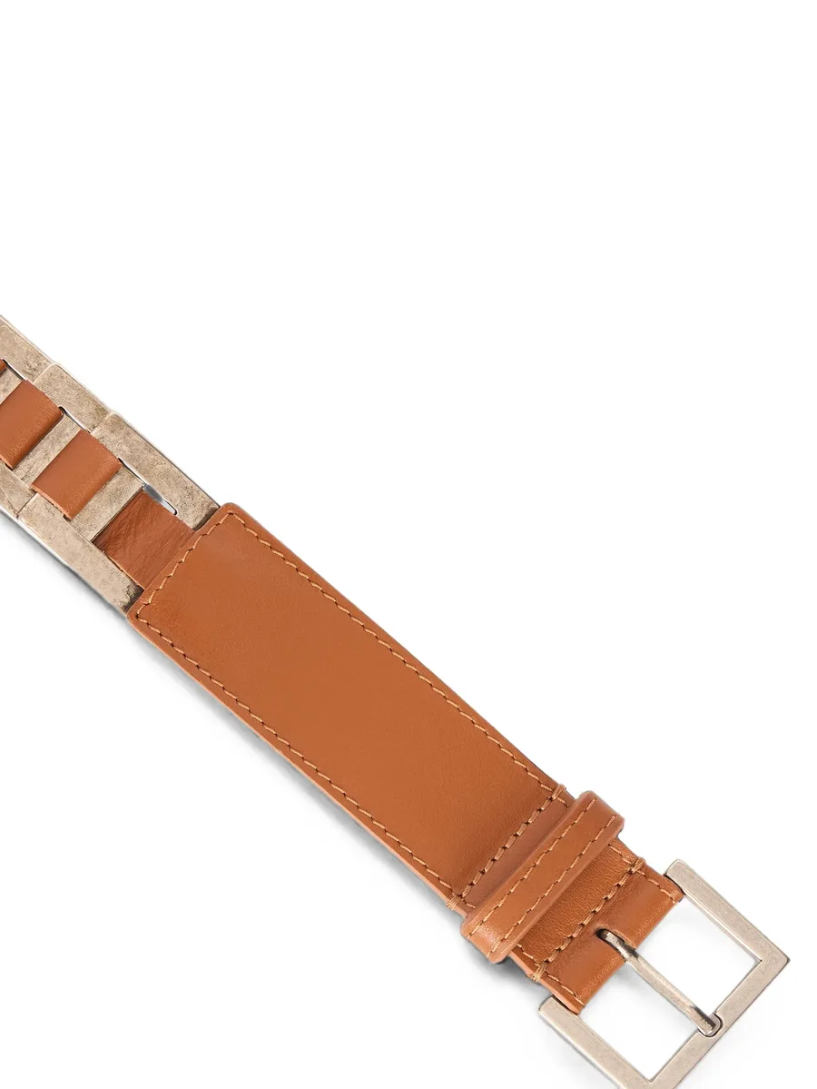 buckle-fastening leather belt 2