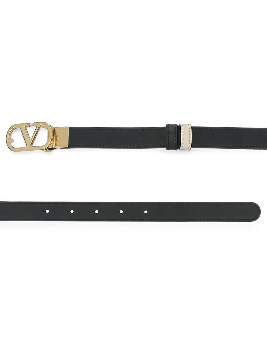 VLogo Signature reversible shiny calfskin belt - 20mm / 1.2 in. 2
