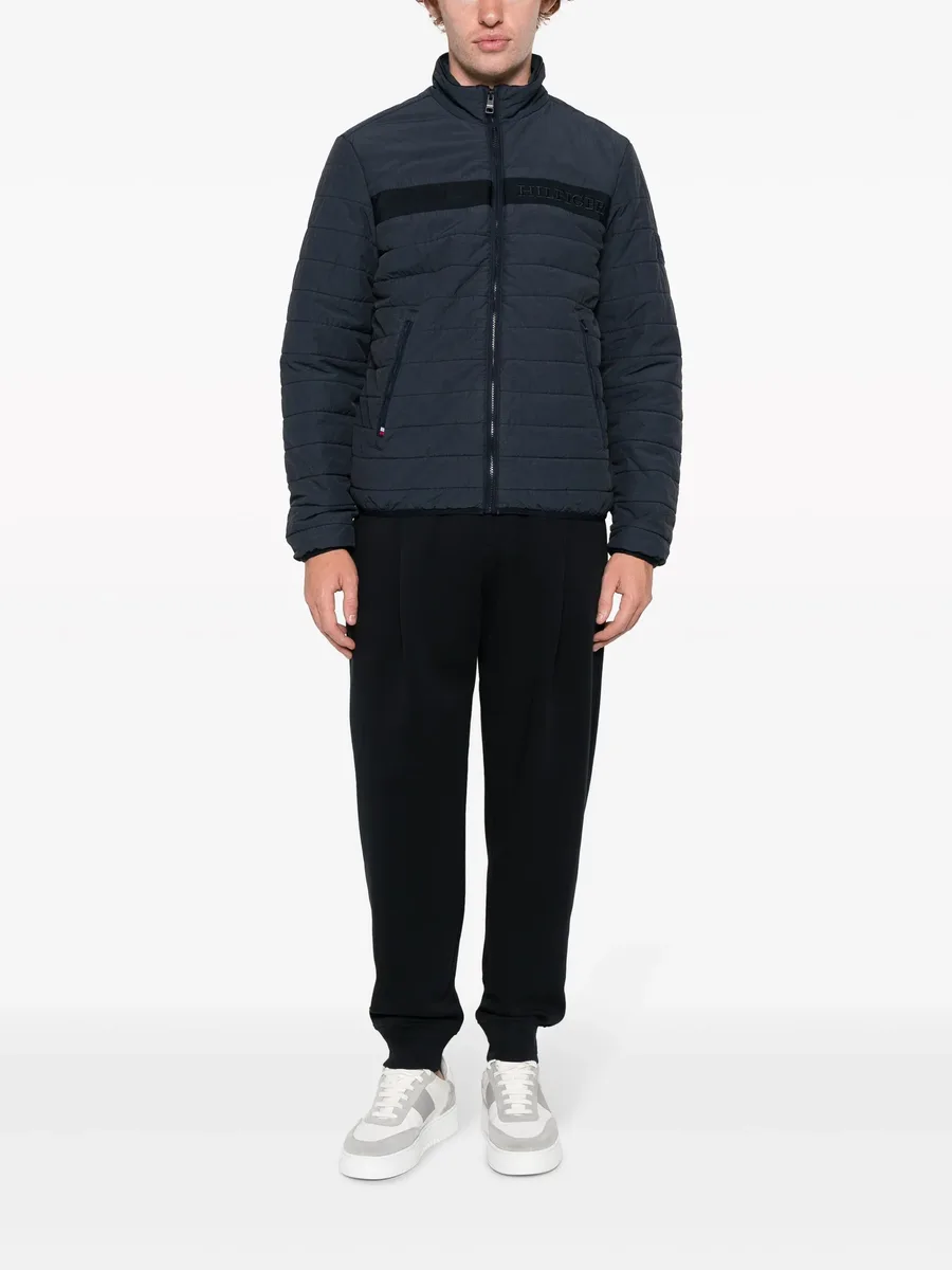 logo-embroidered padded jacket 3