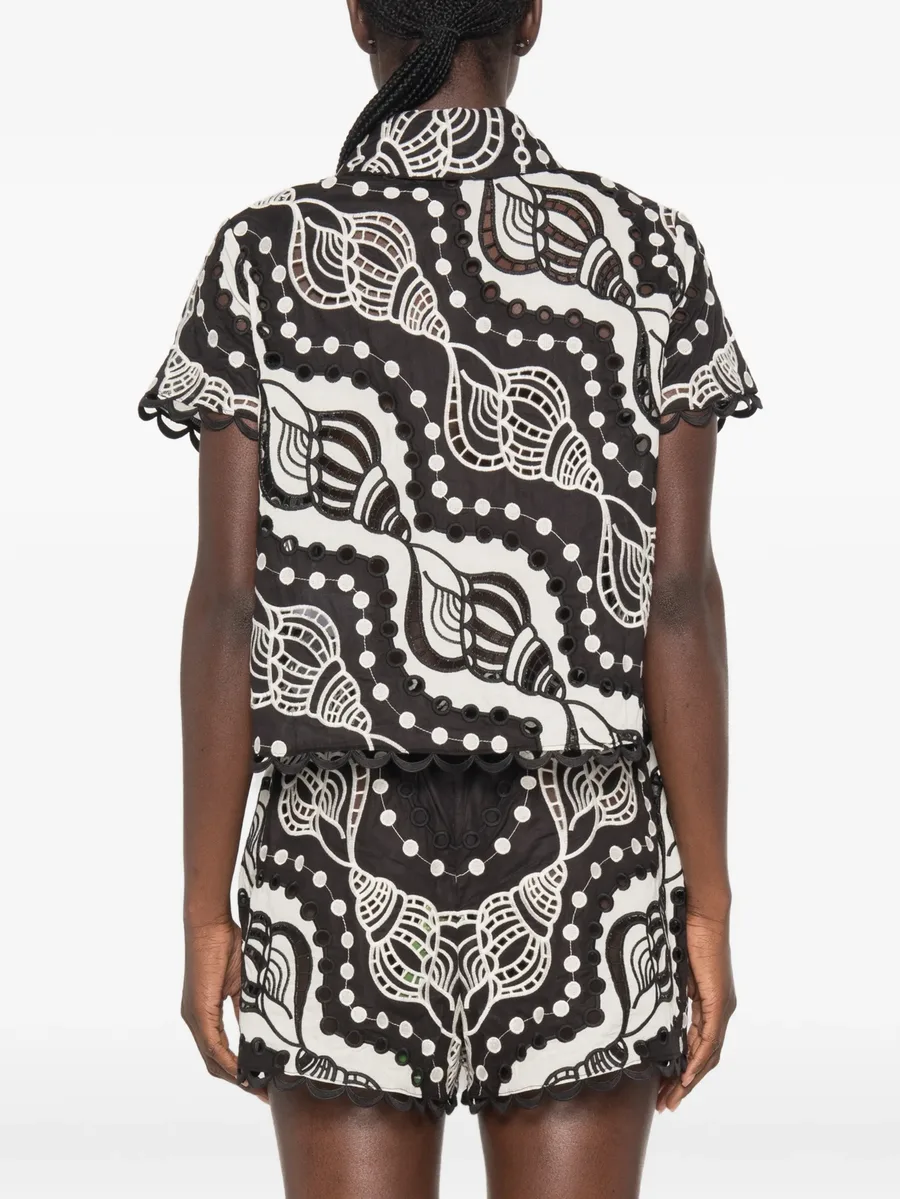 shell-embroidered eyelet shirt 4